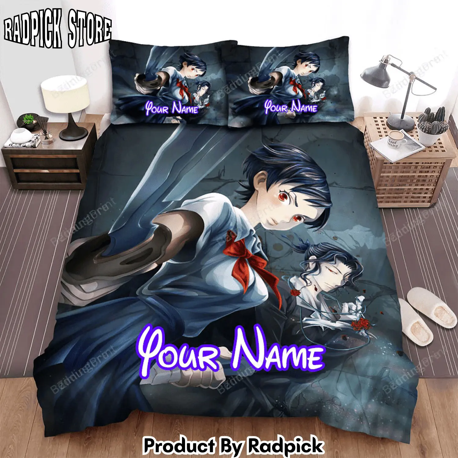 Radpick the blood2b anime saya holding tight a sword bed sheets spread duvet cover personalized name bedding sets rp3271362